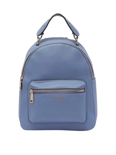 Liu •jo Denim Blue Logo Backpack Zip