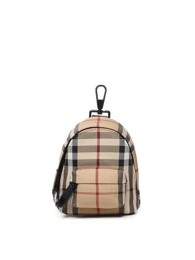 Burberry Mini Jett Checked Backpack In Brown
