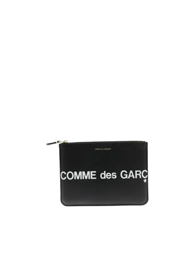 Comme Des Garçons Huge Logo Clutch In Black