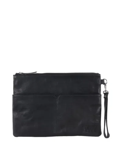 The Jack Leathers Large Pochette In Black