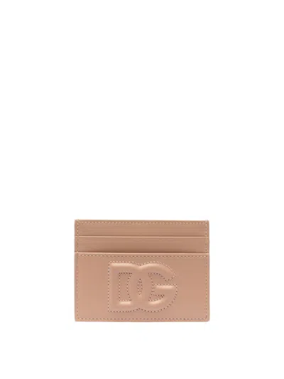 Dolce & Gabbana Dg Logo Cardholder In Nude & Neutrals