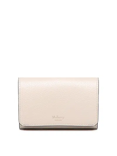 Mulberry Continental Trifold Wallet In Cowskin In White