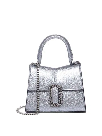 Marc Jacobs The Galatic Glitter Shoulder Bag In Silver