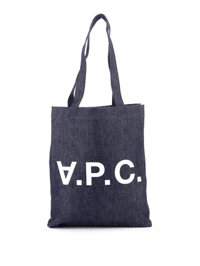 Apc A. P.c. Designer Handbags Tote Bag "laure" In Dark Blue
