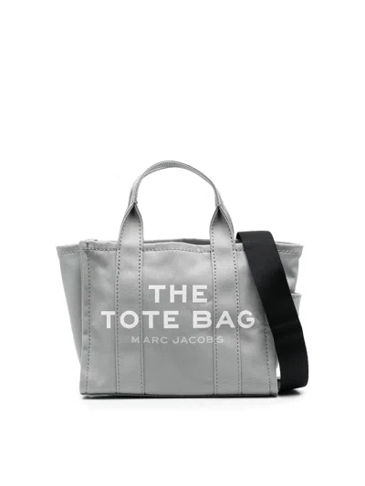 Marc Jacobs The Mini Logo Printed Tote Bag In Grey