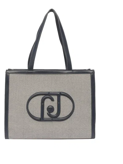 Liu •jo Embossed Logo Tote Bag In Grey