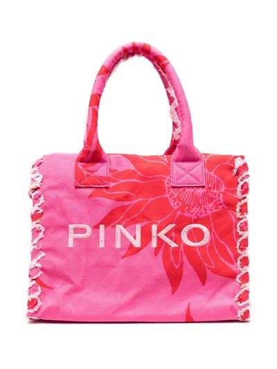Pinko Beach Tote Bag In Red