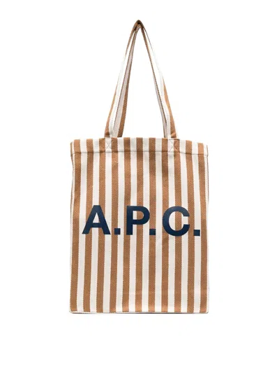 Apc Logo-print Tote Bag In Brown