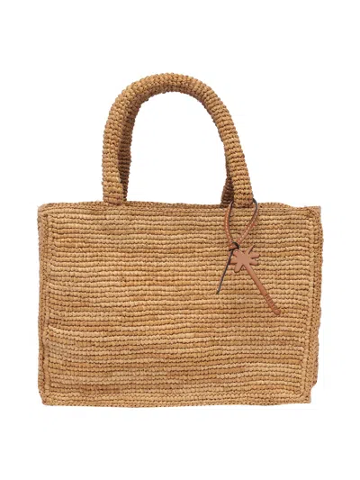 Manebi Small Sunset Hand Bag In Beige