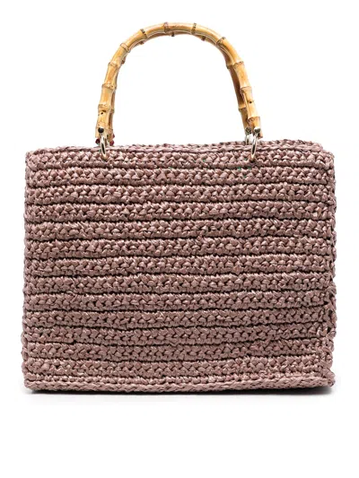 Chica Luna Straw Handbag In Brown