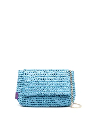 Chica Barbie Straw Handbag In Blue