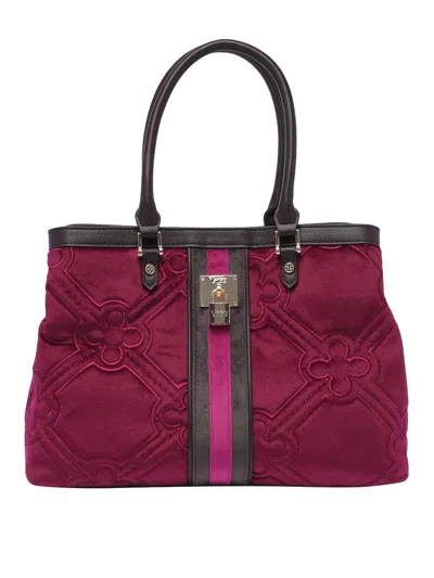V73 Iris Quilted Velvet Top Handle Bag In Multicolour