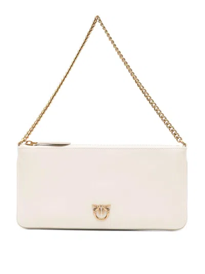 Pinko Clutch Bag With Logo In White