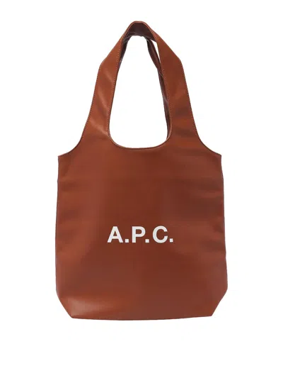 Apc Ninon Tote Bag In Brown