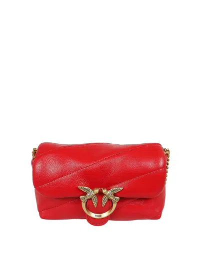 Pinko Love Puff Micro C Sheep Nappa In Red