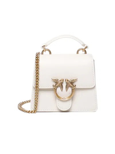 Pinko Micro Love One Top Handle Light Bag In White