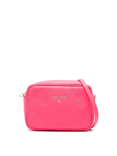 Patrizia Pepe Fly-plaque Leather Shoulder Bag In Pink