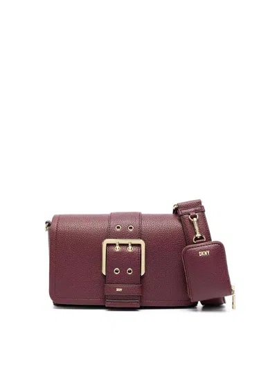 Dkny Rita Faux-leather Crossbody Bag In Red