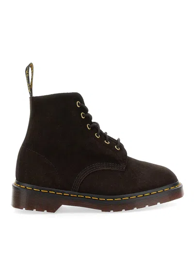 Dr. Martens' 101 Ub Repello Calf Suede Chocolate In Brown