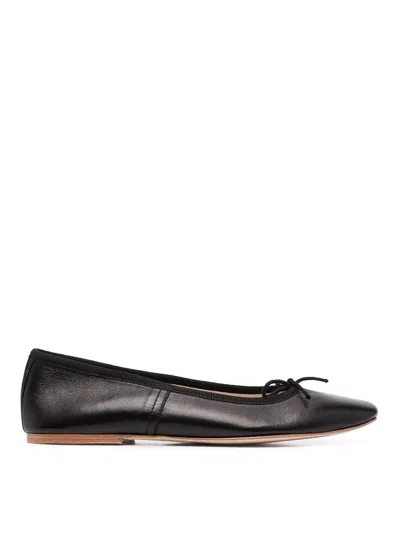 Apc Black Ballerina Shoes With Bow Detailing