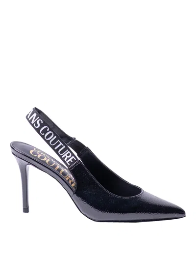 Versace Jeans Couture Logo Sling Back In Black