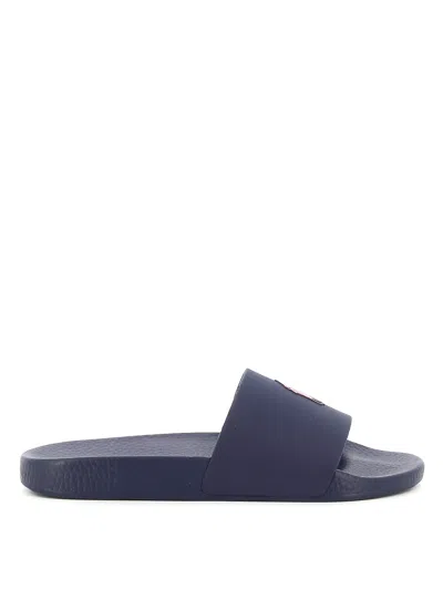 Polo Ralph Lauren Polo Slide Beach Sandals In Dark Blue