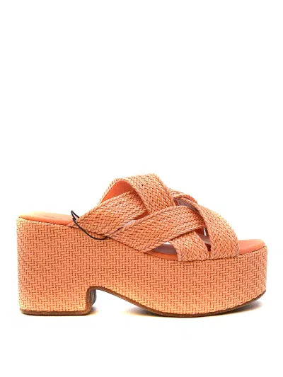 Themoirè Sandals In Orange