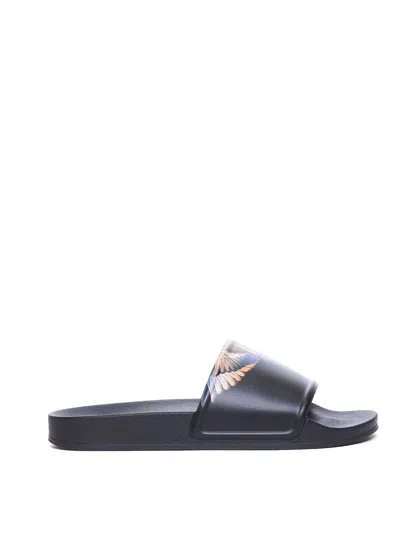 Marcelo Burlon County Of Milan Icon Wings Slide Sandals In Black