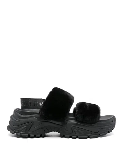 Versace Jeans Couture Hiker Slingback Sandals In Black