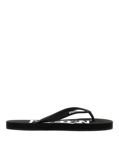 Dsquared2 Logo Thong Sandals In White