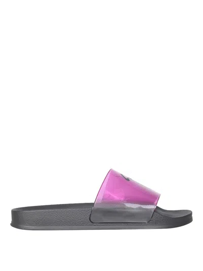 Giuseppe Zanotti Slide Sandals With Logo In Multicolour