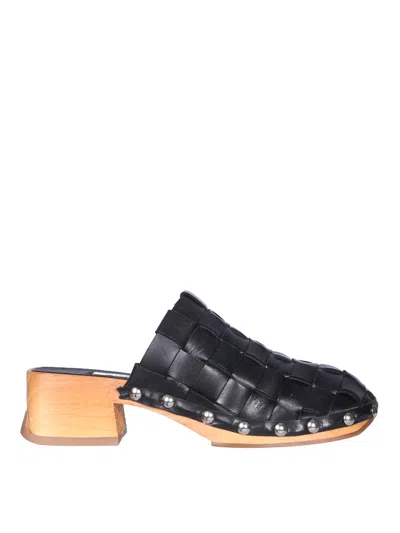 Miista Arlene Clogs Aus Schwarzem Leder In Black