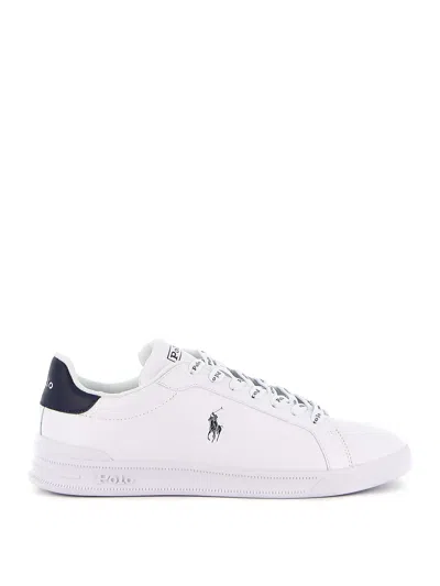 Polo Ralph Lauren Heritage Court Ii Leather Sneakers In White