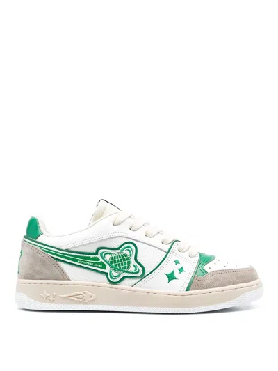 Enterprise Japan Graphic-patch Panelled Sneakers In White