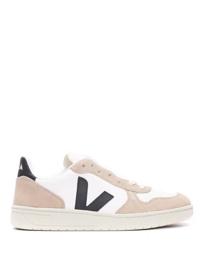 Veja White And Pink Logoed Sneakers