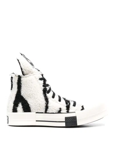 Converse Square-toe Shearling Sneakers In White