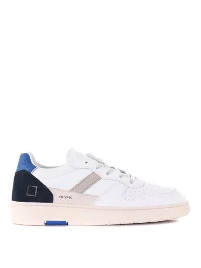 Date Leather Sneakers With Suede Details In White