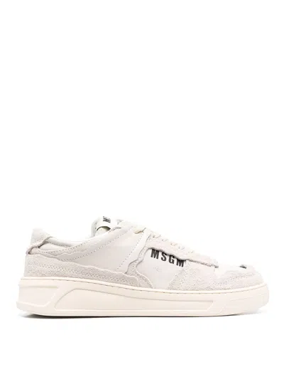 Msgm Logo-print Trainers In White