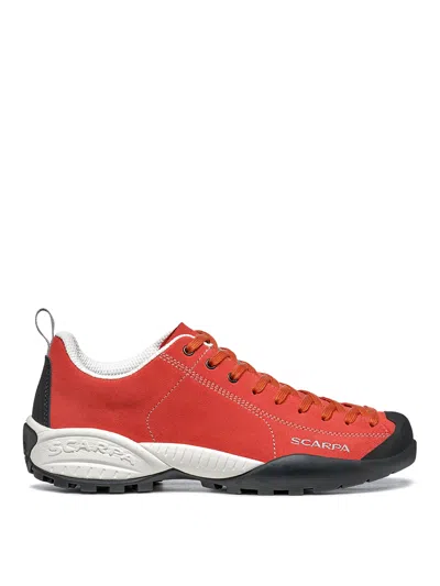 Scarpa Leather Trainers In Red