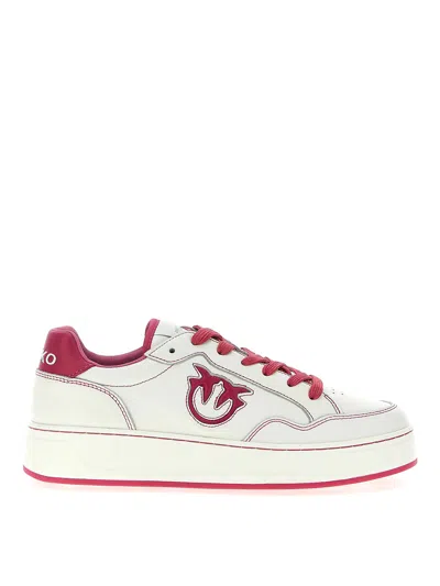 Pinko Logo Faux-leather Trainers In Multicolour