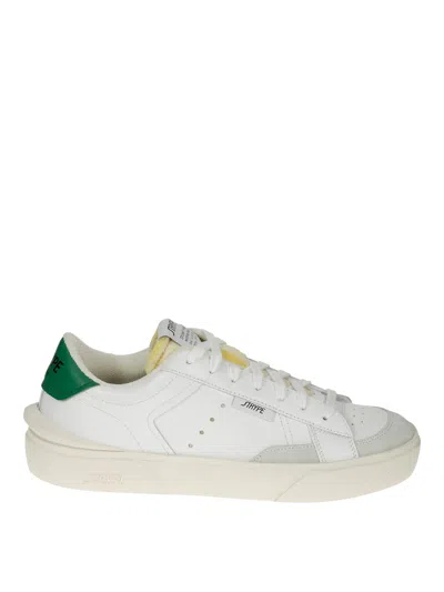 Strype Leather Sneakers In Green