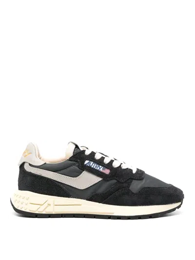 Autry Leather Trainers In Black