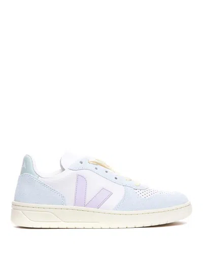 Veja V-10 Leather Trainers In Multicolour