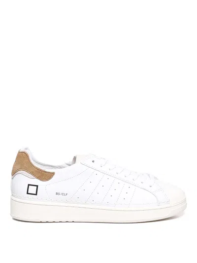 Date Calfskin Sneakers In Taupe
