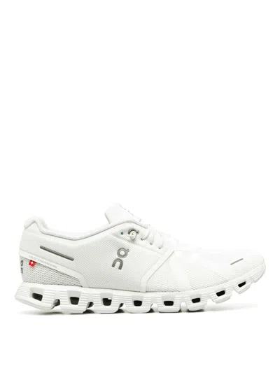 On Running Cloud 5 Mesh Sneakers In White