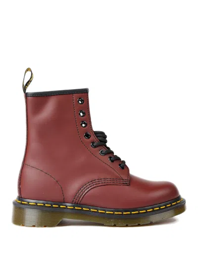 Dr. Martens 1460 Smooth Red Leather Combat Boots