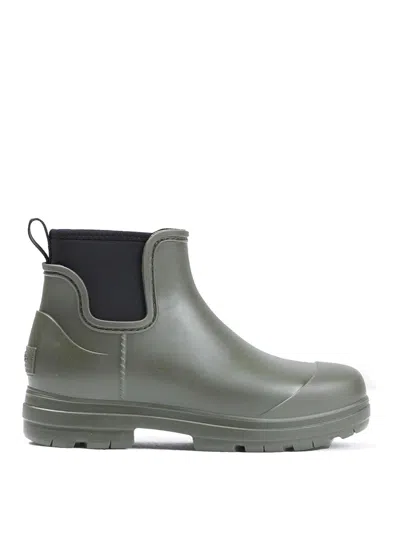 Ugg Womens Green Droplet Rubber Chelsea Boots In Black