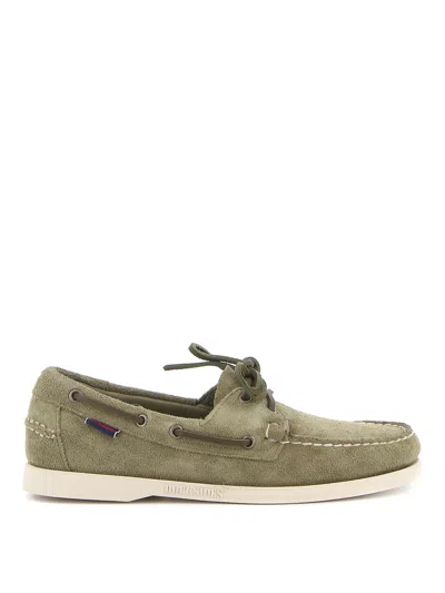 Sebago Portland Flesh Out Suede Loafers In Green