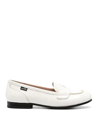 Moschino Loafers With Logo Detail In White