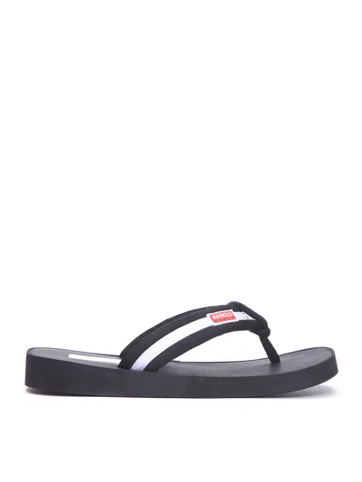 Kenzo Slide Sandal With Logo In Black